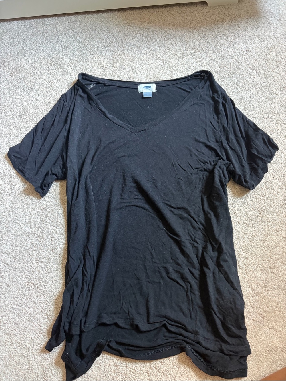 Old Navy Black V-Neck Short Sleeve Tee